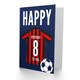 image 2 of Football Strip Kit Red Striped Top Age 8 Year Old Child Kids 8th Birthday Card
