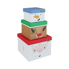 Christmas Characters Stackable Gift Boxes - Pack of 3