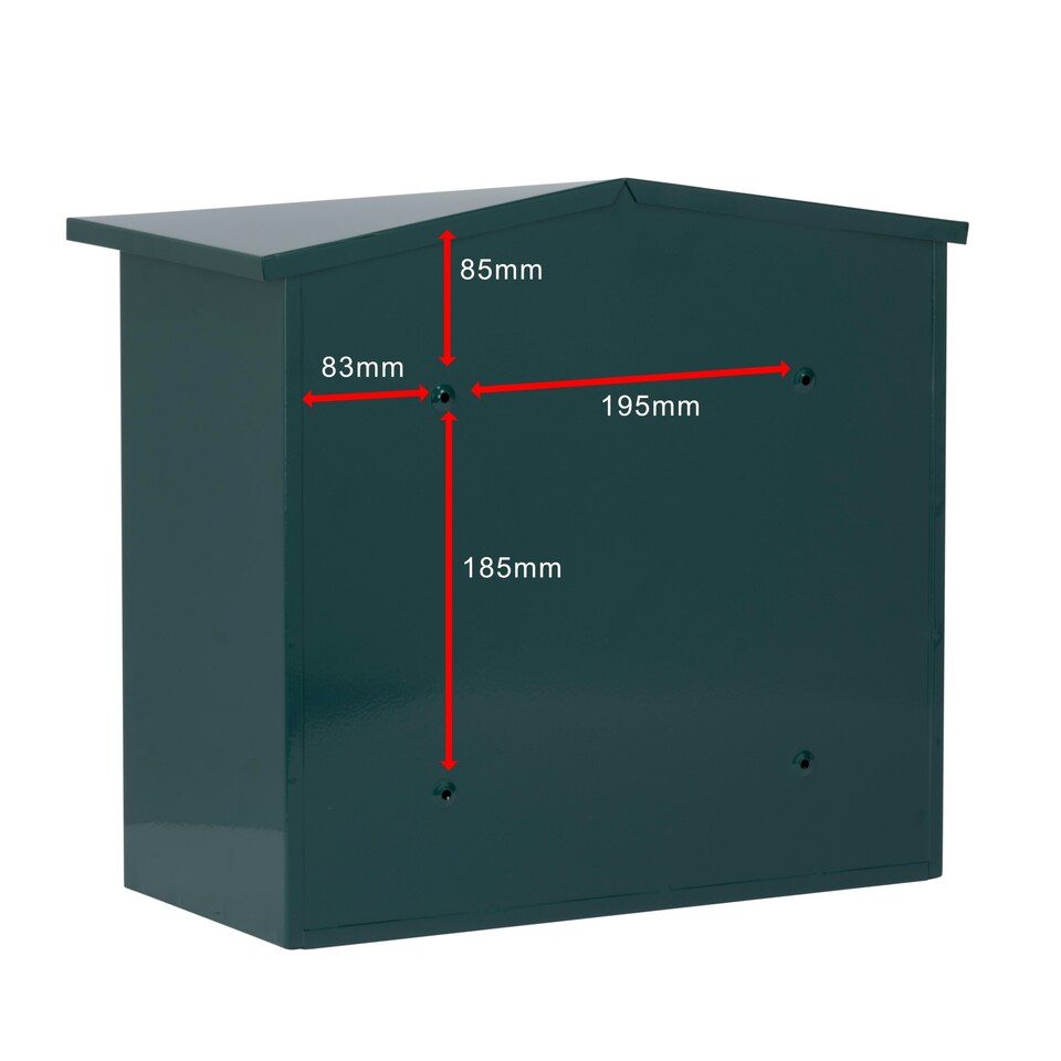 image 1 of Burg-Wachter Mersey Large Wall Mounted Galvanised Steel Post Box - 36x35x20cm Green