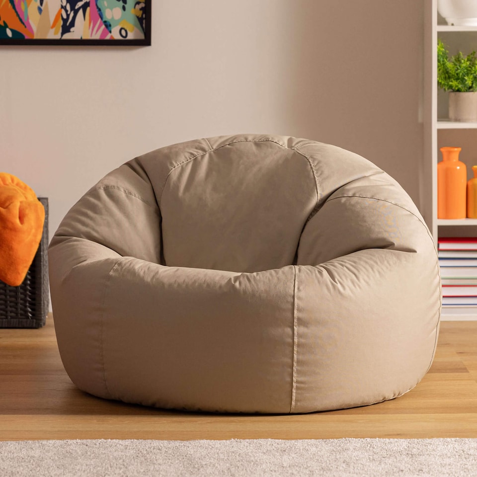 image 1 of Adult Classic Beanbag Outdoor Waterproof Bean bags Ready Filled - Stone, 2 Pack