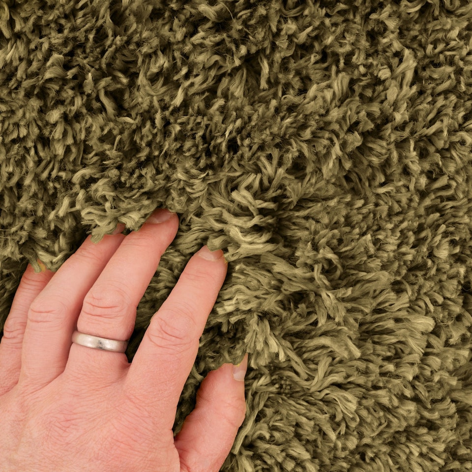 image 1 of KUKOON Dark Green Super Soft Shaggy Area Rug 80cm x 150cm