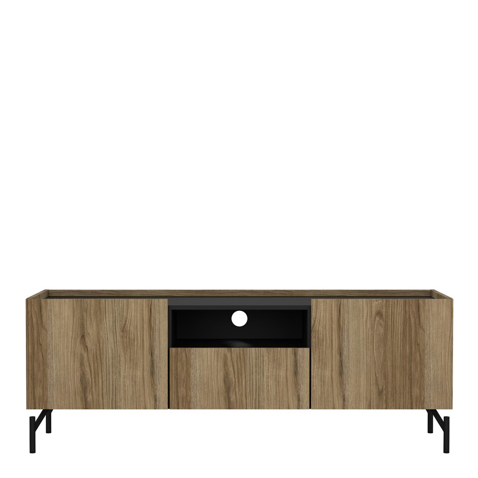 image 1 of Kendall TV-Unit with 2 Doors + 1 Drawer Oak and Black