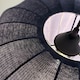 image 8 of CGC Lila Navy Oval Ribbed Stretch Cotton Lampshade