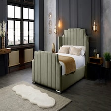 Nelly Plush Grey King Bed Frame - Grey