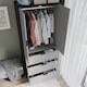 image 4 of 2 Door 3 Drawer Wardrobe with Hanging Rail - Modern Bedroom Storage Furniture | Black | Black with Grey Doors | 1
