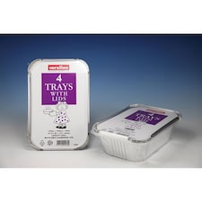 Caroline Foil Trays & Lids 30oz / 139 x 203 x 45mm 4pk 1004 - One Colour - One Size