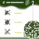 image 4 of HOMCOM Set of 2 Decorative Artificial Plants, UV-protected Artificial Plant Topiary Rose Balls, Fake Plants for Home Indoor outdoor Decor, 28cm, White
