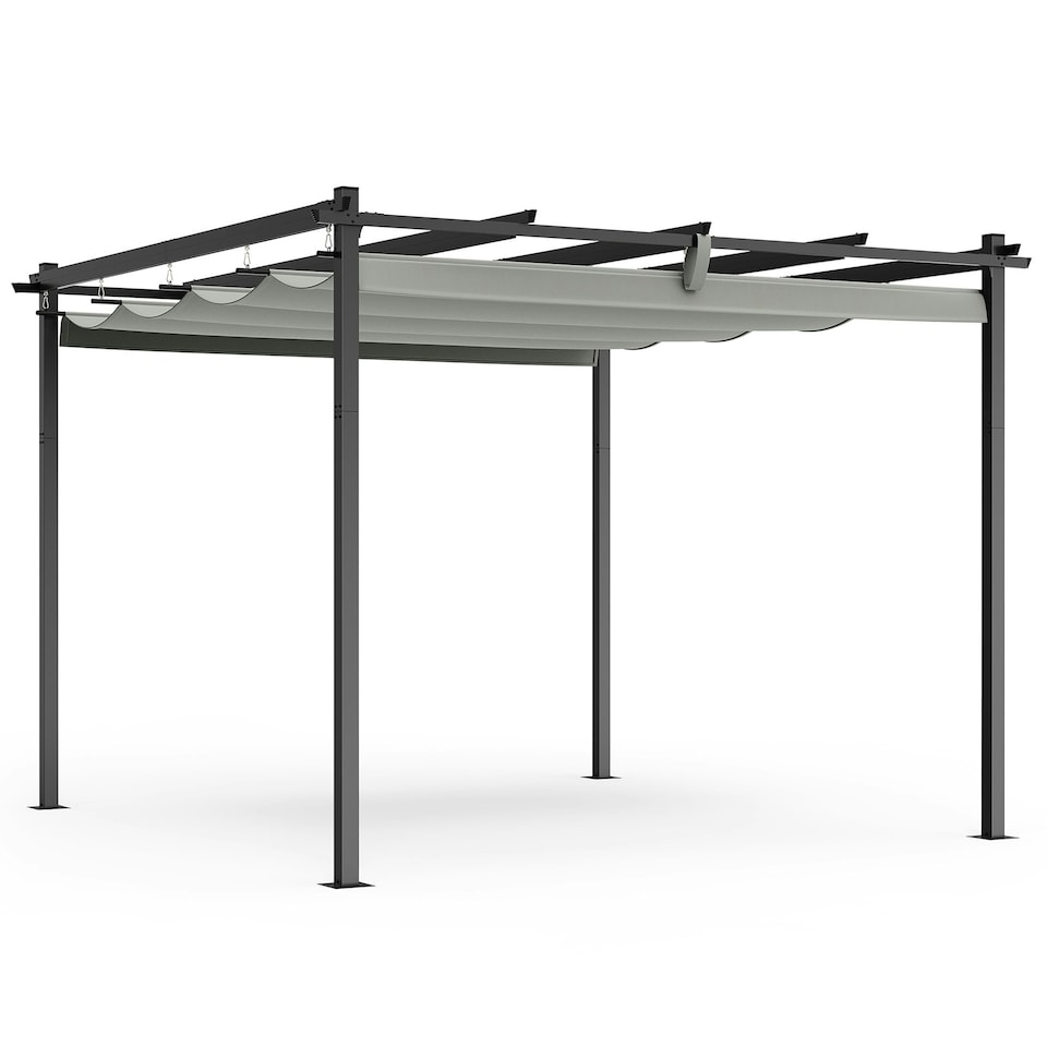 image 1 of VonHaus Pergola with Retractable Roof Weatherproof 3x3m