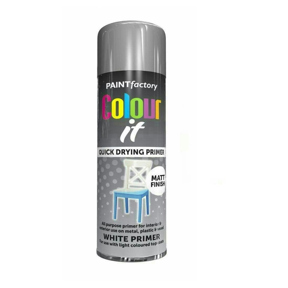 image 1 of Primer Spray Paint Aerosol Auto Car Wood Metal 250ml White | Primer