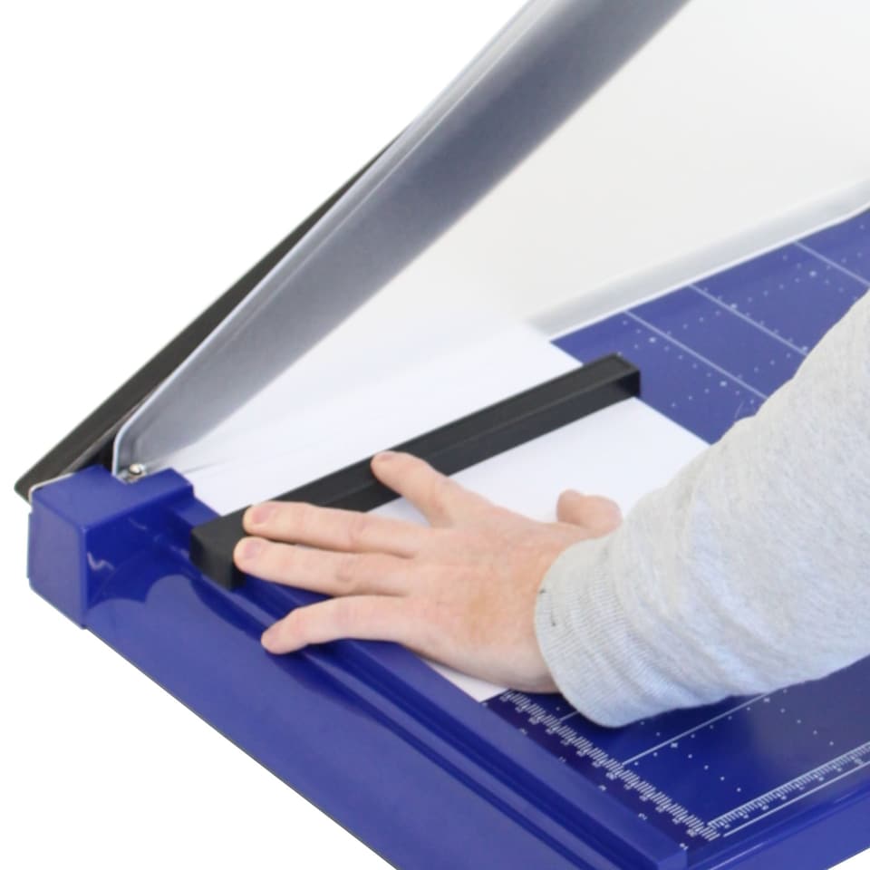 image 1 of Professional Grade A3 Guillotine With Safety Guard - Blue