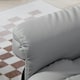 image 8 of HOMCOM PU Leather Manual Reclining Armchair Footstool Padded Seat Light Grey