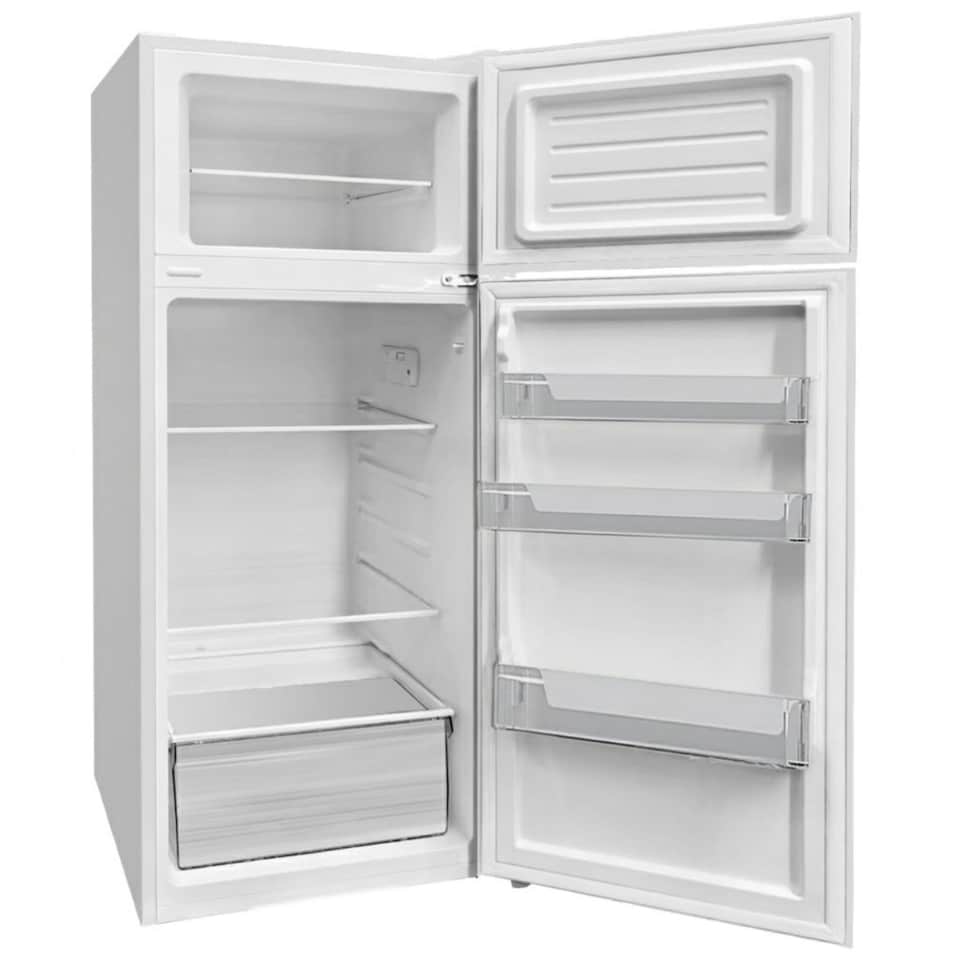 image 1 of HYE Freestanding Top Mounted Fridge Freezer, 206 Litre, 54.5cm, White - RF01TMF206W03