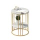 image 1 of 2 Tier Marble Coffee Table Gold Gold