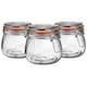 image 1 of Argon Tableware Glass Storage Jars - 500ml - Orange Seal - Pack of 6