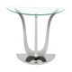 image 4 of Naples Semi Circle Glass Console Table Silver | Clear