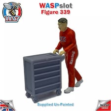 Trackside Unpainted Figure Mechanic Pushing Tool Chest Scenery Display No 339 New 1:32 Wasp