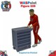 image 1 of Trackside Unpainted Figure Mechanic Pushing Tool Chest Scenery Display No 339 New 1:32 Wasp