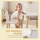 image 5 of AIYAPLAY Kids Table and Chairs Set with Storage Bag White