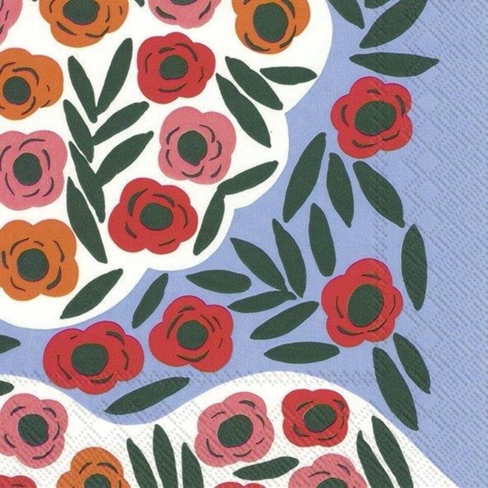 IHR Lunch Napkins Ruukku Blue    33cm 3ply 20 Pack