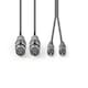 image 2 of Nedis 3m Balanced Flexible Audio Cable, XLR 3-Pin Female to 2x RCA Male, Stereo