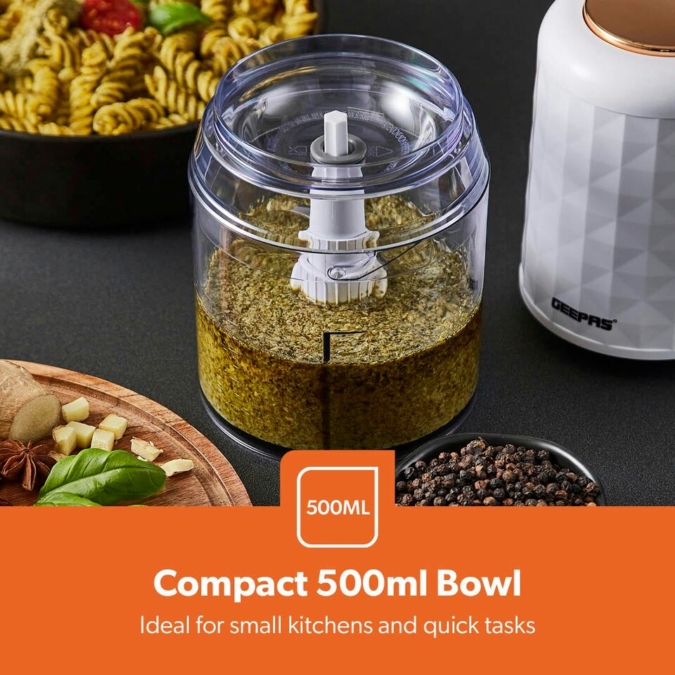 image 1 of GEEPAS Mini Food Processor - White White