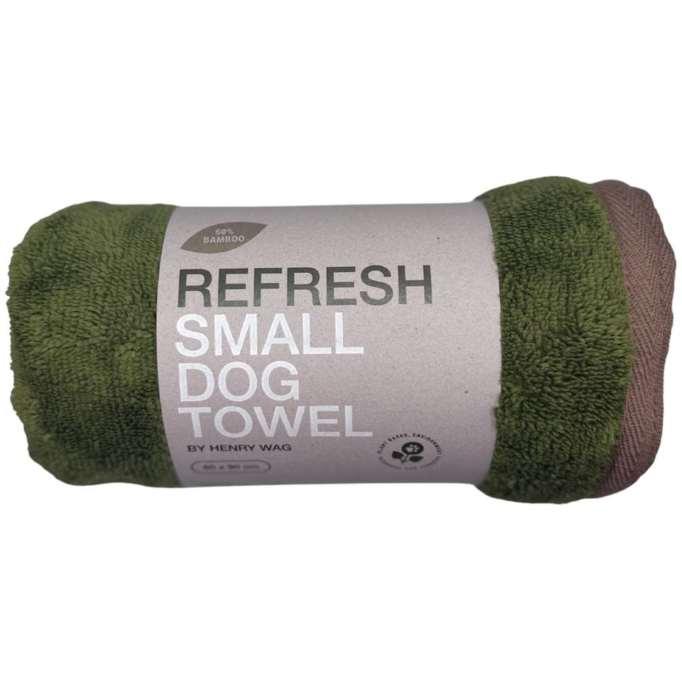 image 1 of Henry Wag Refresh Dog Towel, A Soft Cleaning And Drying Towel With Superior Absorbency Size Small | Green | Olive Green | Small | 1