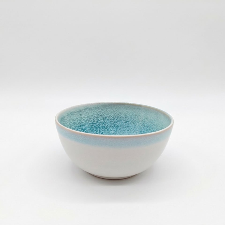 image 1 of Reactive Blue Glaze Dinnerware Cereal Bowl 4pc Set 14cm
