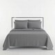 image 1 of Luxury Satin Stripe T250 Cotton Rich Soft Flat Sheet Bed Linen | Grey | Single
