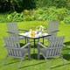 image 9 of COSTWAY Wood Adirondack Chair Outdoor Patio Chair Grey Grey