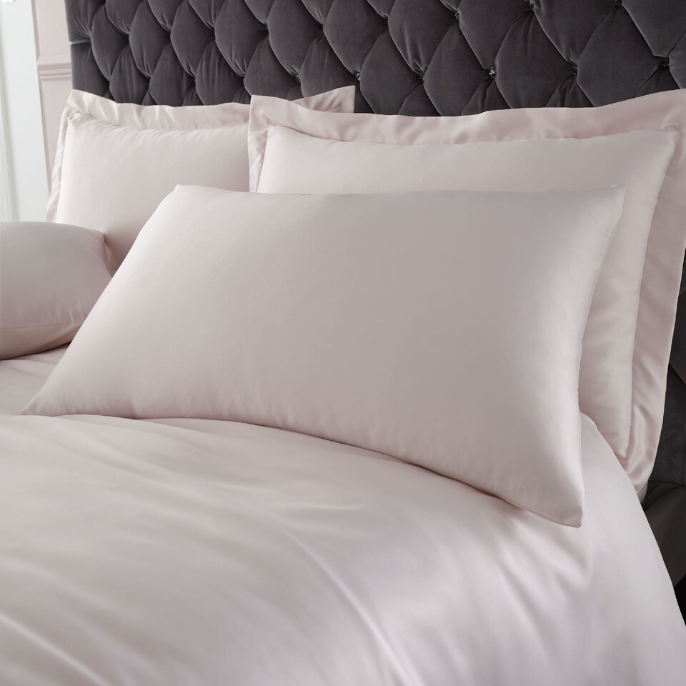 image 1 of Catherine Lansfield Silky Soft Satin Standard Pillowcase Pair | Pink | Blush Pink | Standard