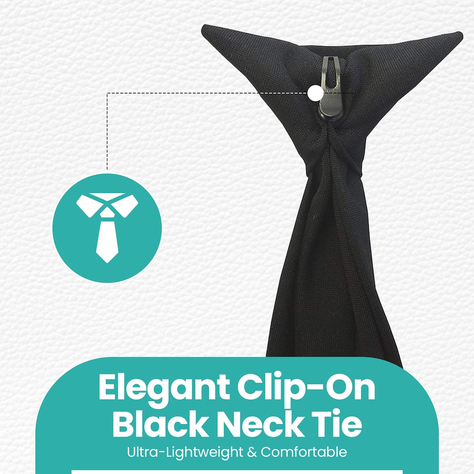 image 1 of Mens Polyester Solid Pre-tied Adjustable Clip-On Tie Washable Neck Tie