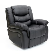Chester Bonded Leather Manual Recliner Chair with Heat And Massage (Black)