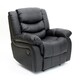 image 1 of Chester Bonded Leather Manual Recliner Chair with Heat And Massage (Black)