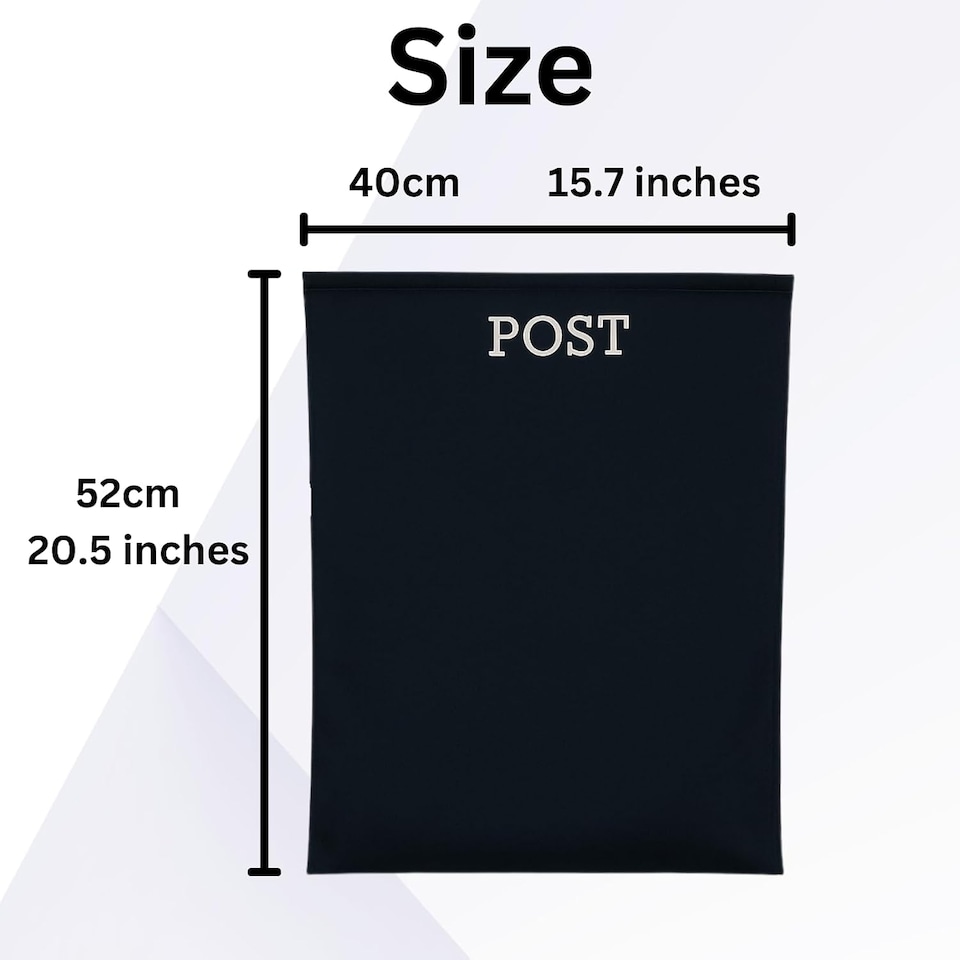 image 1 of Letter Box Catcher [Black] - Post Catcher for Letterboxes Indoor, No Tools or Screws Needed - 52 x 40 cm Dog Proof Mail Catchers Bag, Black Letter Box for Front Door