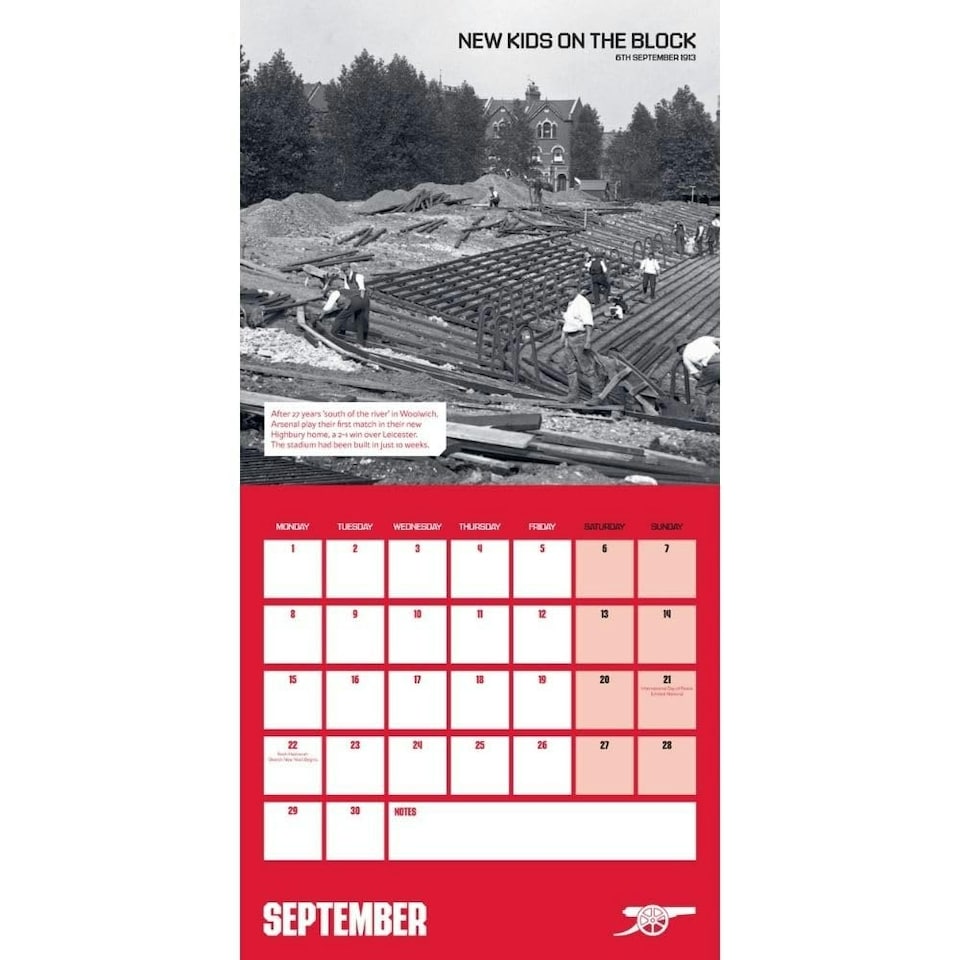 image 1 of Arsenal FC Legends 2025 Square Wall Calendar - Red/Blue/Gold - 30cm x 30cm