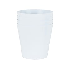 Studio 4x 18cm Round Plastic Planter White