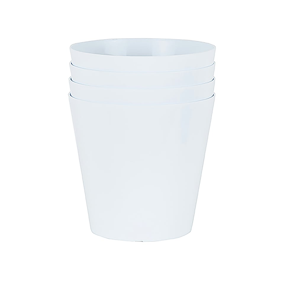 image 1 of Studio 4x 18cm Round Plastic Planter White