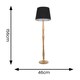 image 3 of ValueLights Victoria Light Wood Traditional Stem Floor Lamp with Black Fabric Tapered Shade