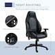image 3 of Vinsetto High Back Executive Office Chair Gaming Recliner w/ Footrest, Black