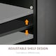 image 5 of HOMCOM Rolling Kitchen Island Cart with Rubber Wood Top Black
