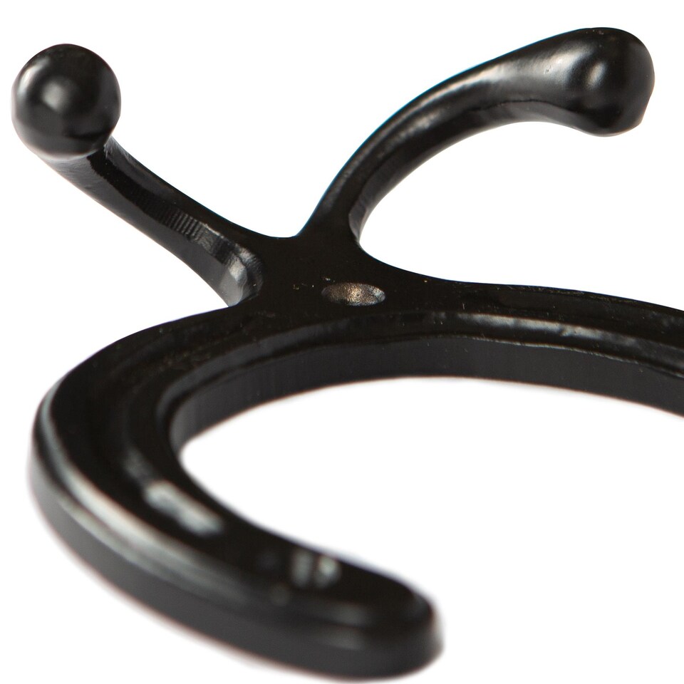image 1 of Hammer & Tongs Horse Shoe Double Coat Hook - W100mm x H110mm - Black | Black | Black | One Size