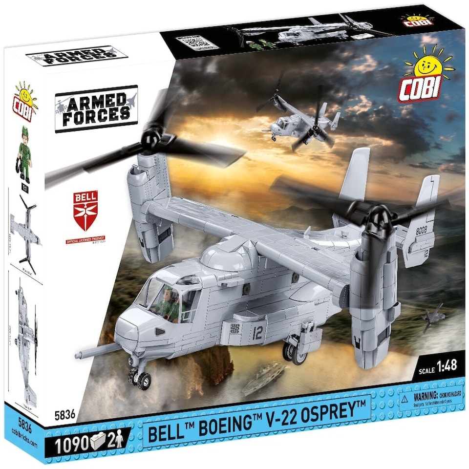 image 1 of Bell Boeing V-22 Osprey tiltrotor brick model - COBI 5836 - 1090 bricks