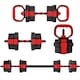 image 1 of SPORTNOW 4-in-1 Adjustable Weight Dumbbells Set, Used as Kettlebell, Barbell, Dumbbell, Push-Up Stand, 20kg Free Weights Set for Men and Women Home Gym Training, Red