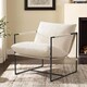 image 2 of Boucle Fabric Lounge Chair with Metal Frame Upholstered Accent chair Luca White