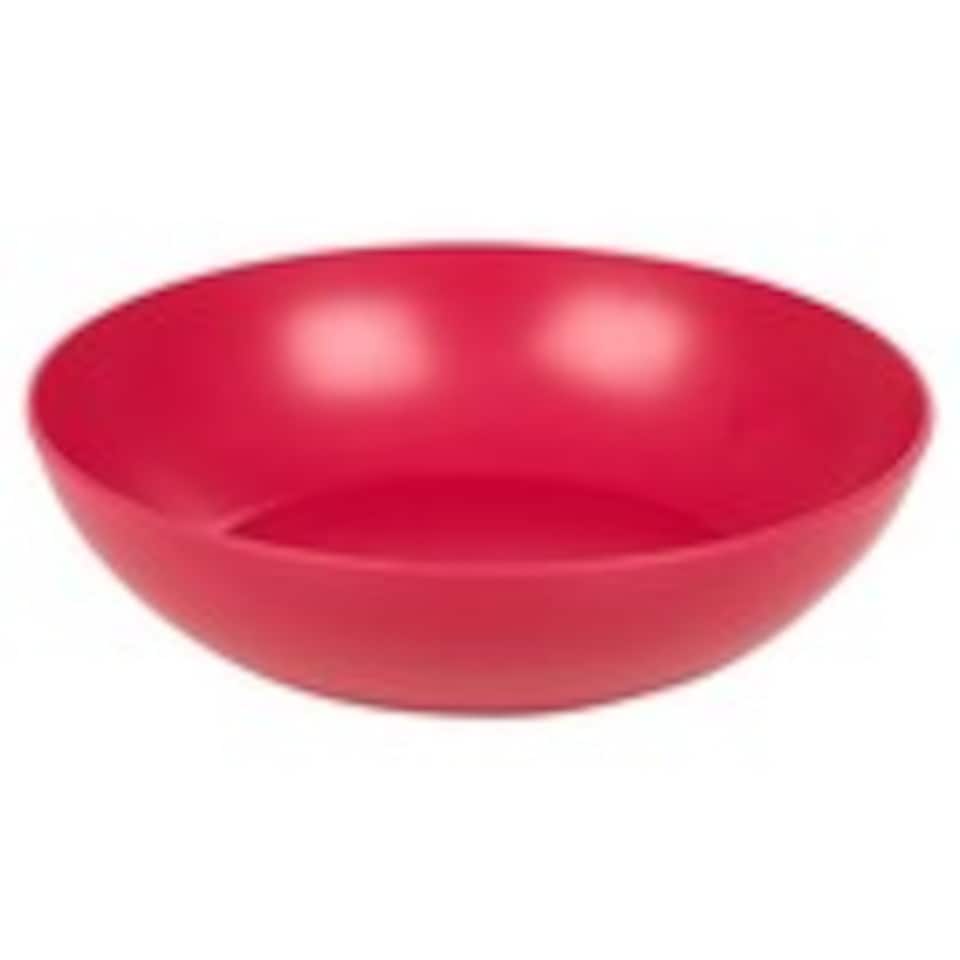 image 1 of 6 Unbreakable Plastic Deep Round Bowls Coloured Reusable Dinner and Picnic Plates | Multi | Fuchsia | 6