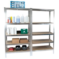 TekBox Boltless Garage Silver Shelving Rack - Set of 2
