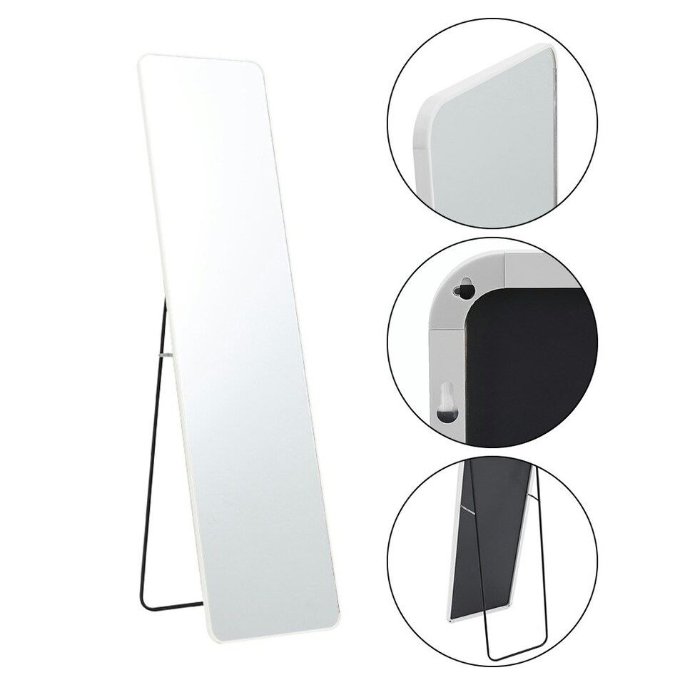 image 1 of Living and Home Modern Rectangular Metal Floor Mirror