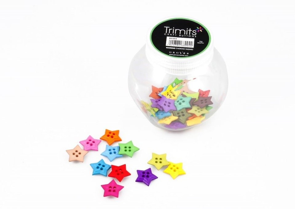 Trimits Assorted Stars Jar of Buttons for Dressmaking - per pack
