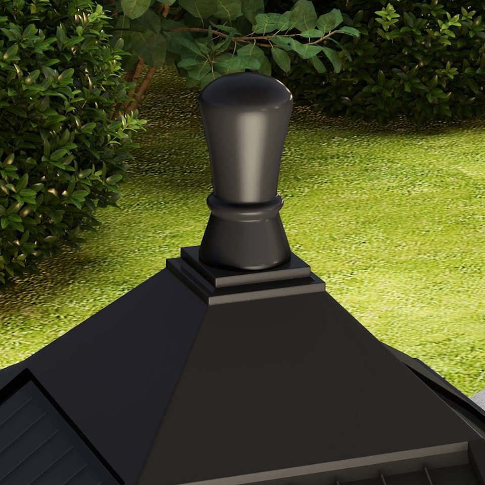 image 1 of Outsunny 1.3 m LED Garden Lamp Post Light, Waterproof IP44, Cool White | Black | Black