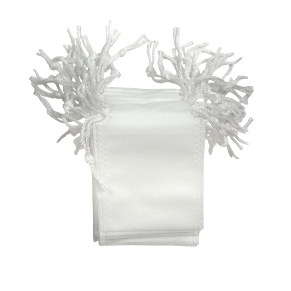 image 1 of Pack of 25 White Coloured 12x9cm Non-Woven Drawstring Bags | White